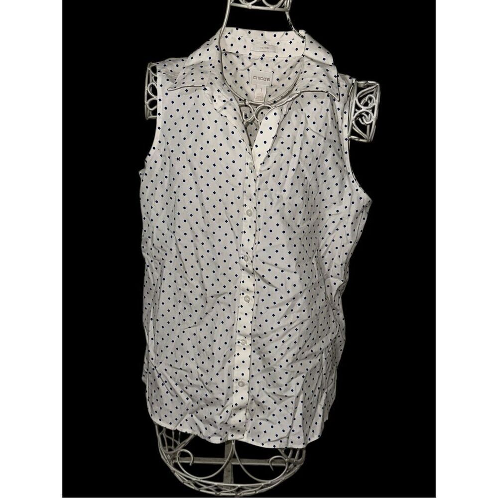 Beautiful Chicos Button Down Blouse Chicos 100 Cotton WrinkleResistant No